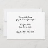 Verjaardagsaankondiging plat save the date kaart (Achterkant)