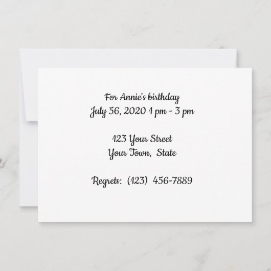 Verjaardagsaankondiging plat save the date kaart (Achterkant)