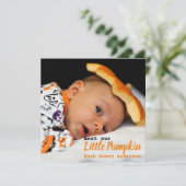 Verjaardagsaankondiging Thanksgiving-foto Kaart (Staand voorkant)