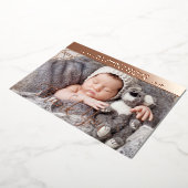 Verjaardagsaankondigingskaart met eigen naam en te folie feestdagenkaart (Gedraaid)