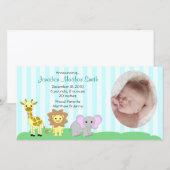 Verjaardagsaankondigingskaart met foto's van baby  aankondiging (Voorkant / Achterkant)