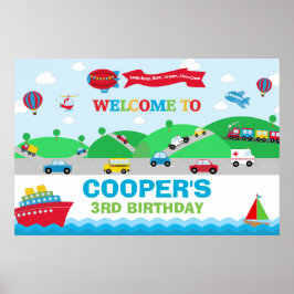 Verjaardagsachtergrond grote banner transport poster