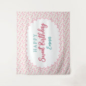 Verjaardagsachtergrond met suikerfrosting en dierk wandkleed (Voorkant)