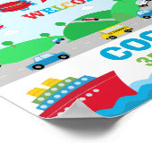 Verjaardagsachtergrond Transport Thema Welkomstban Poster (Hoek)