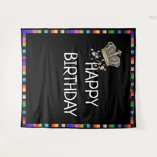 verjaardagsachtergrond wandkleed (Voorkant (horizontaal))