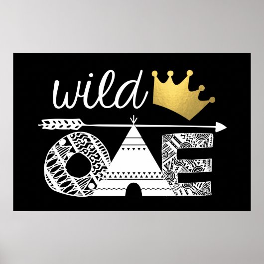 Verjaardagsachtergrond Wild One Poster (Voorkant)