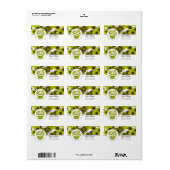 Verjaardagsadreslabel - Groene cupcake en bloemen Etiket (Full Sheet)