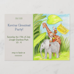 Verjaardagsafari Verjaardagsuitnodiging Kaart