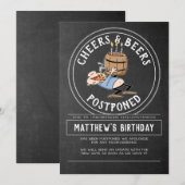Verjaardagsannulering Cheers And Beers - Uitgestel Kaart (Voorkant / Achterkant)