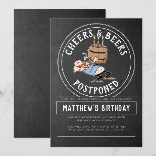 Verjaardagsannulering Cheers And Beers - Uitgestel Kaart (Voorkant / Achterkant)