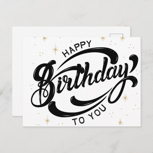 Verjaardagsansichtkaart Briefkaart (Voorkant / Achterkant)