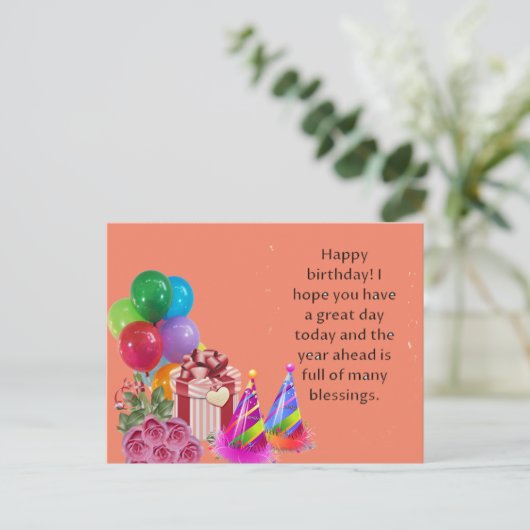 Verjaardagsansichtkaart Briefkaart (Staand voorkant)