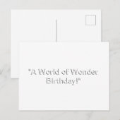 Verjaardagsansichtkaart 'Een wereld vol wonder' Briefkaart (Voorkant / Achterkant)