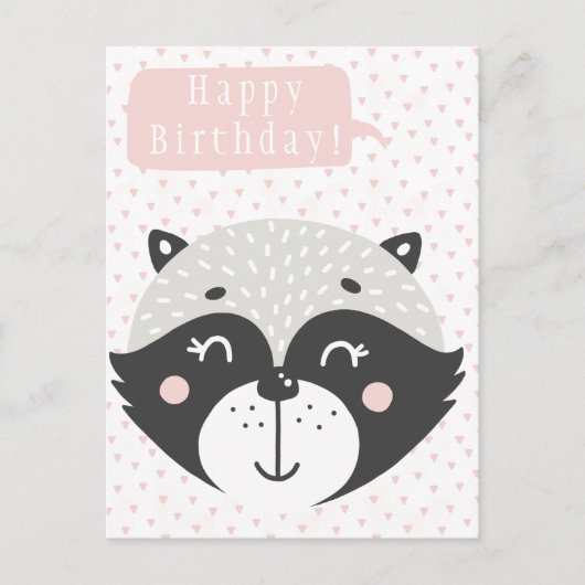 Verjaardagsansichtkaart met moppige wasbeertjes briefkaart (Voorkant)