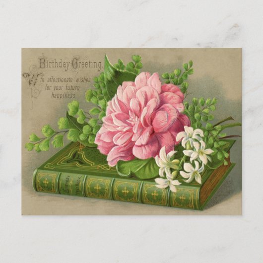 Verjaardagsansichtkaart uit de oude doos briefkaart (Voorkant)