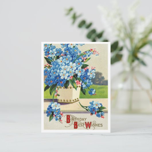 Verjaardagsansichtkaart uit het verleden briefkaart (Staand voorkant)