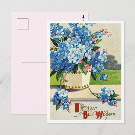 Verjaardagsansichtkaart uit het verleden briefkaart (Voorkant / Achterkant)