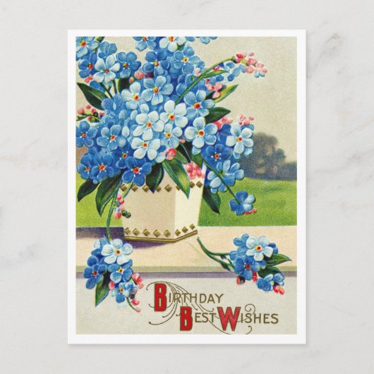 Verjaardagsansichtkaart uit het verleden briefkaart (Voorkant)