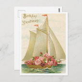 Verjaardagsansichtkaart uit het verleden briefkaart (Voorkant / Achterkant)