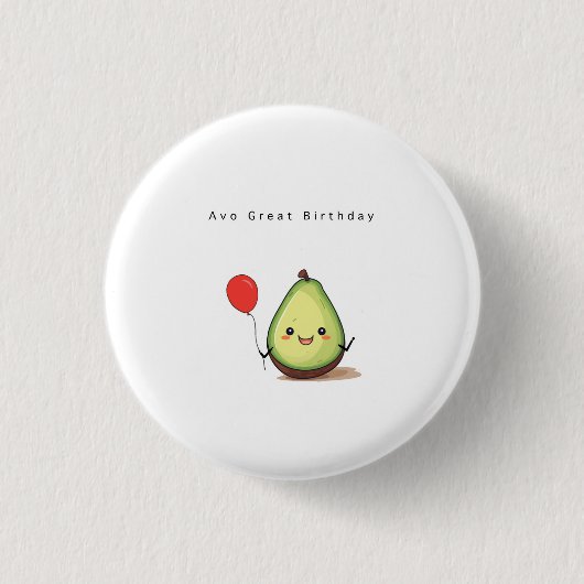 Verjaardagsbadge, avocado-badge/badge/button/speld ronde button 3,2 cm (Voorkant)