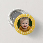 Verjaardagsbadge met eigen naam en leeftijd ronde button 3,2 cm (Voorkant /achterkant)