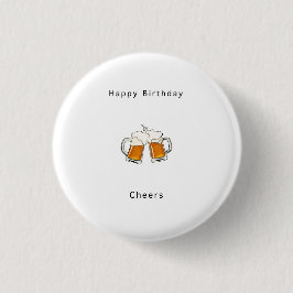 Verjaardagsbadge, speld, knoop, Proost knoop Ronde Button 3,2 Cm