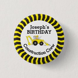 verjaardagsbadge voor bouwvakkers ronde button 3,2 cm