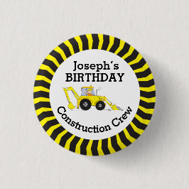 verjaardagsbadge voor bouwvakkers ronde button 3,2 cm