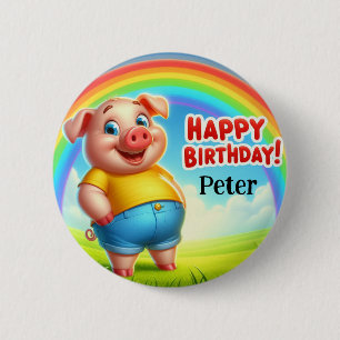 Verjaardagsbadge voor kinderen ronde button 5,7 cm