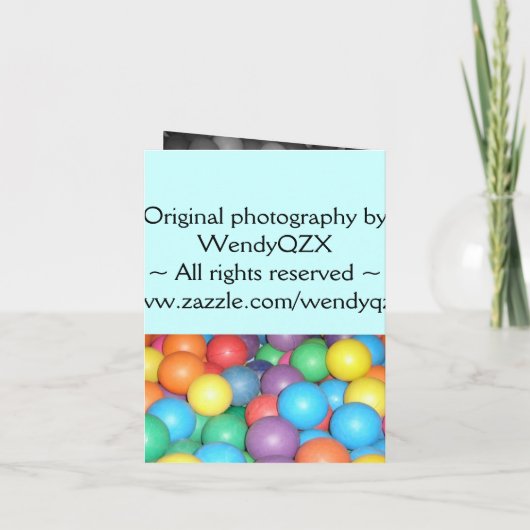 Verjaardagsbal uitnodiging (Achterkant)