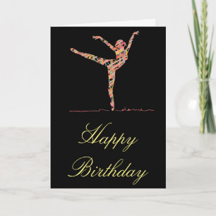 Verjaardagsballerina moderne dans kaart