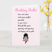 Verjaardagsballet - het (slechte) verjaardagsgedic kaart (Gele Bloem)