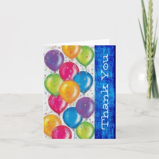 Verjaardagsballon Bedankkaart (Voorkant)