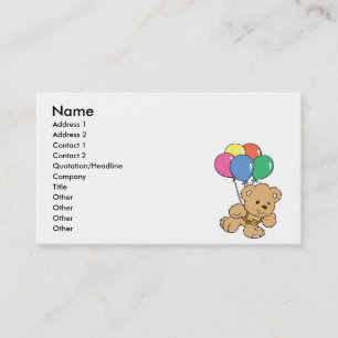 Verjaardagsballon bos teddybeer visitekaartje