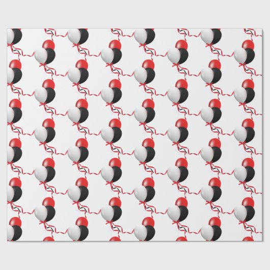 verjaardagsballon - bouquet op wit cadeaupapier (Vlak)