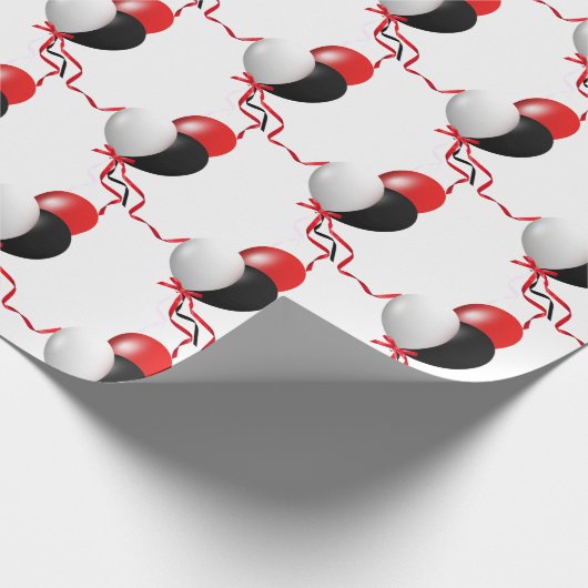 verjaardagsballon - bouquet op wit cadeaupapier (Hoek)