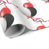 verjaardagsballon - bouquet op wit cadeaupapier (Rol Hoek)