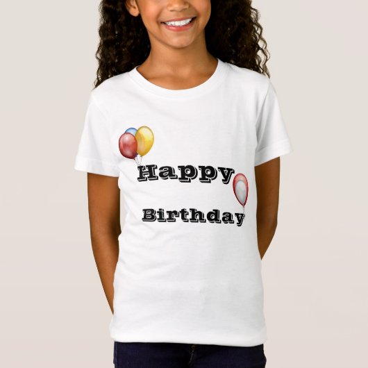 Verjaardagsballon Kinder T-Shirt Sjabloon (Voorkant)