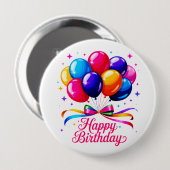Verjaardagsballon Ronde Button 4,0 Cm (Voorkant /achterkant)