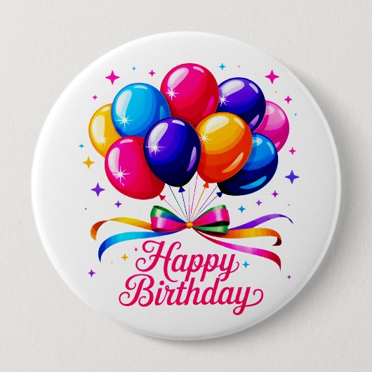 Verjaardagsballon Ronde Button 4,0 Cm (Voorkant)