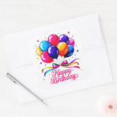 Verjaardagsballon Vierkante Sticker (Envelop)