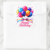 Verjaardagsballon Vierkante Sticker (Tas)