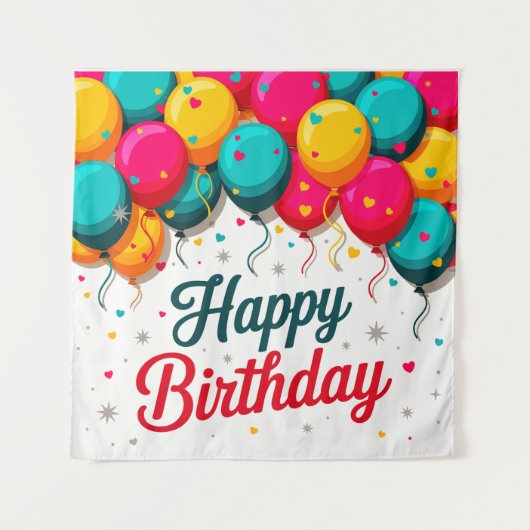 Verjaardagsballon Wandkleed (Voorkant)