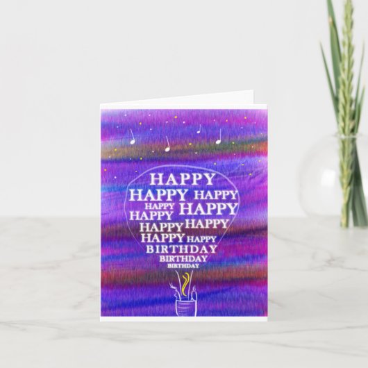 Verjaardagsballon wensen kaart (Voorkant)