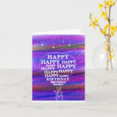 Verjaardagsballon wensen kaart (Gele Bloem)