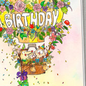 Verjaardagsballon wenskaart van N. Janes Kaart