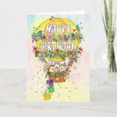 Verjaardagsballon wenskaart van N. Janes Kaart (Voorkant)