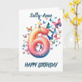 VERJAARDAGSBALLON ZESDE VERJAARDAG GEFELICITEERD M KAART (Gele Bloem)