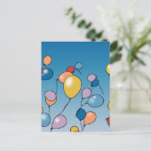Verjaardagsballonfeest Briefkaart (Staand voorkant)