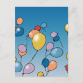 Verjaardagsballonfeest Briefkaart (Voorkant)